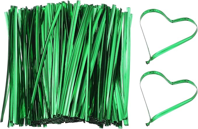 PATIKIL Bag Twist Ties 5 Inch, 800 Pcs Metallic Bread Ties for Treat Plastic Bags Gift Wrapping Candy Coffee Bag Plant Party Cake Favor, Green