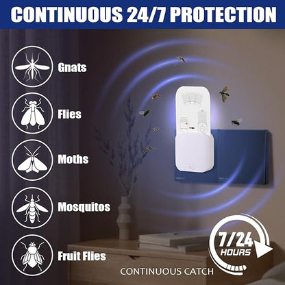 Flying Insect Trap, Fruit Fly Traps for Indoors,Plug-in Bug Light Trap Indoor for Mosquito, Fruit Flies, Moths, Gnats, Flies(1 Devices + 5 Refills)
