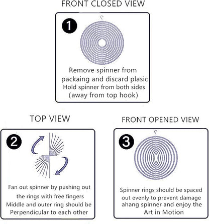 Wind Spinner Yard Art Garden Decor Mandala 3D Stainless Steel Metal Sculptures Kinetic Hanging Whirligigs Decorations Backyard Outside Indoor Outdoor Patio Ornaments Clearance Sun Catcher Windmill