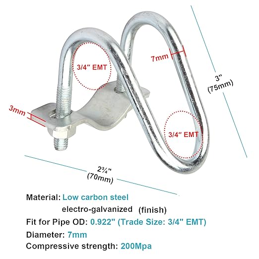 20 PCS Conduit Cross-Connector Vertical Pipe Clip for 3/4" EMT Electrical Pipe(OD 0.922"), Also Fits 1" Round Tube, Crossover Clamp for Greenhouse, Fence