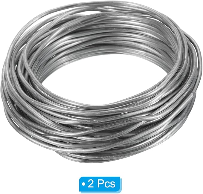 PATIKIL 2.5mm Bonsai Training Wire, Floral Wire Stems Anodized Aluminum Tree Wire 32.8 Feet Total for Gardening Branch Fixing, Silver Tone