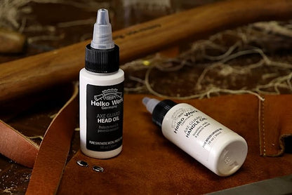 1844 Helko Werk Germany Premium Axe Care and Maintenance Kit Includes Axe Sharpening Stone, Sharpening File, Handle Oil, Head Oil, Blade Cleaner, Sand Paper, Wedges (Premium Maintenance Kit) #F8790-2