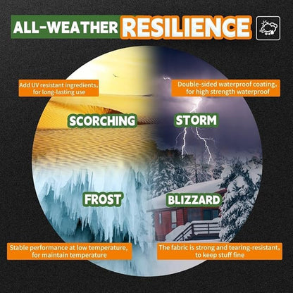 RAINDEWAY 10x12 Feet Heavy Duty Tarp,12 Mil Tan Waterproof Poly Tarp Cover,UV Resistant,Weatherproof,Durable,Multipurpose Tarps with Grommets and Reinforced Edges