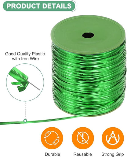 Metal Twist Ties, 500 Yards Metallic Twists Tie Bread Twisty-Ties for Party Decoration/Garden Plant/Gift Wrapping Bag/Cake/Pops Candy/Bakery Bags [Green]