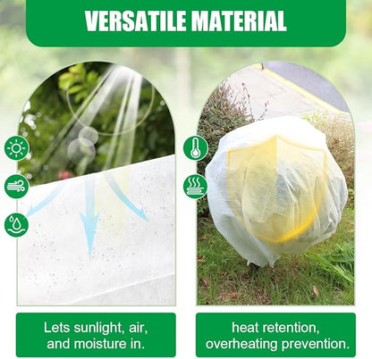 1.2 oz/yd² Plant Covers, Frost Blanket for Outdoor Garden, Shrub and Tree Protector, Floating Row Cover for Cold Weather, Vegetables, Fruit (6.6Ft x 33Ft,White)
