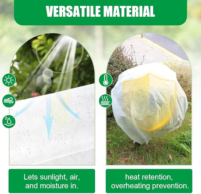 Plant Covers 10Ft x 33Ft, Plant Protectors from Animals, Garden Floating Row Covers for Raised Beds/Vegetables, Insect/Sun/Pest Protection (1.2 oz/yd², White)