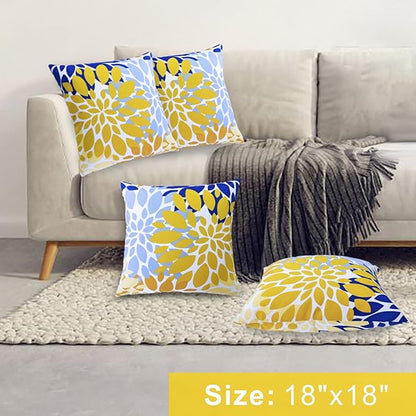 JMGBird Outdoor Throw Pillows with Inserts Pack of 2 18x18 Inches Decorative Pillows, Square Pillow for Bed, Couch, Sofa
