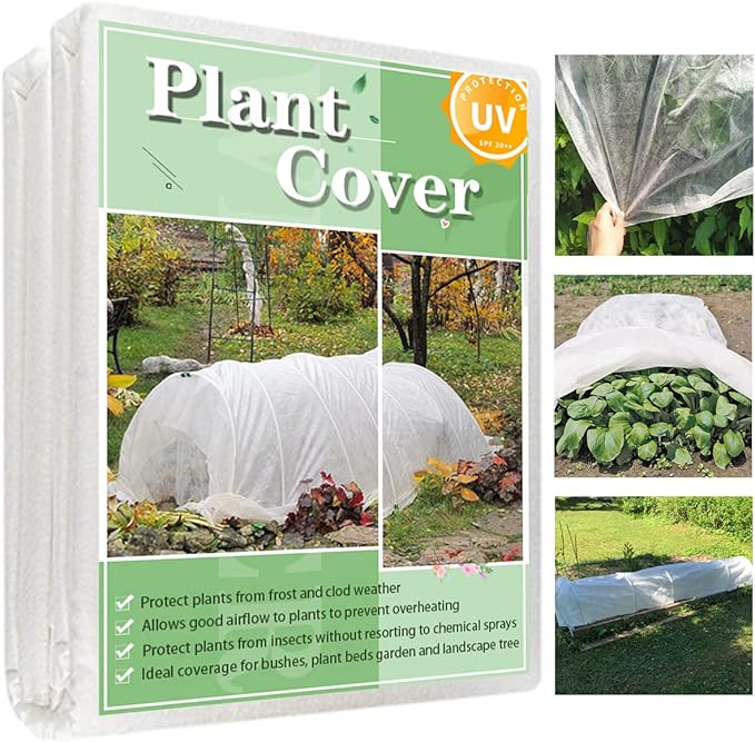 Plant Covers Freeze Protection, 5FT x 60FT 0.9oz Reusable Floating Row Cover Plant Blankets Frost Cloth for Clod Winter Frost Sun Pest Protection
