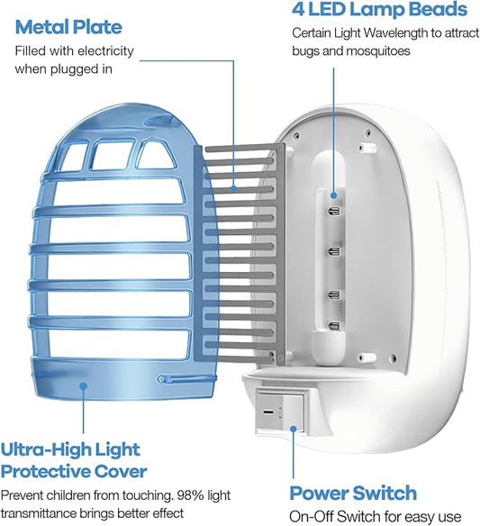 Indoor Bug Zappers, Mosquito Killer Indoor, Insect Traps for Home Mosquito Zapper for Baby & Pets, Kitchen, Living Room, Bedroom, Baby Room, Office (6 Pack)