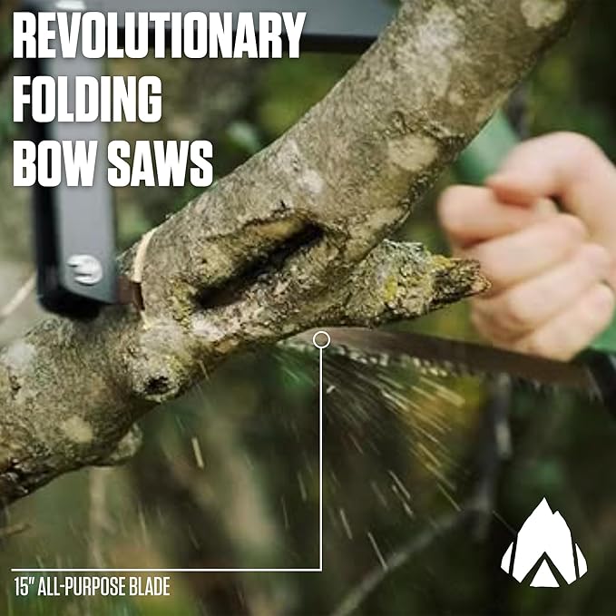 AGAWA - BOREAL15 Tripper Kit - Includes 15" Folding Saw, Nylon Carrying Case, 15" All-Purpose & 15" Aggressive Blade - For Camping, Hiking & Survival Gear (Black Frame/Green Handle)