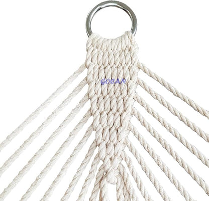 Double Hammock with Quilted Fabric and Spreader Bars,Longer and Sturdier,Quality Hammocks for Outdoor Indoor Patio Yard