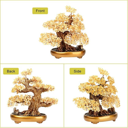 Natural Tree of Life (1,251 Gemone unt) Cryal Tree with Healing Properties - Bonsai Feng Shui Money Tree for Healing and Luck (Citrine),One Size