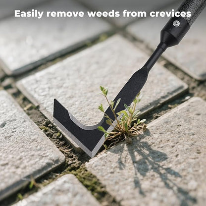 Weed Remover Tool | Adjustable Metal Handle (14.5"-58.4") (Upgraded Rustproof) | Multi-Functional Garden Hook for Pavement Gaps, Moss, Bushes | Commercial-Grade Yard Maintenance Equipment