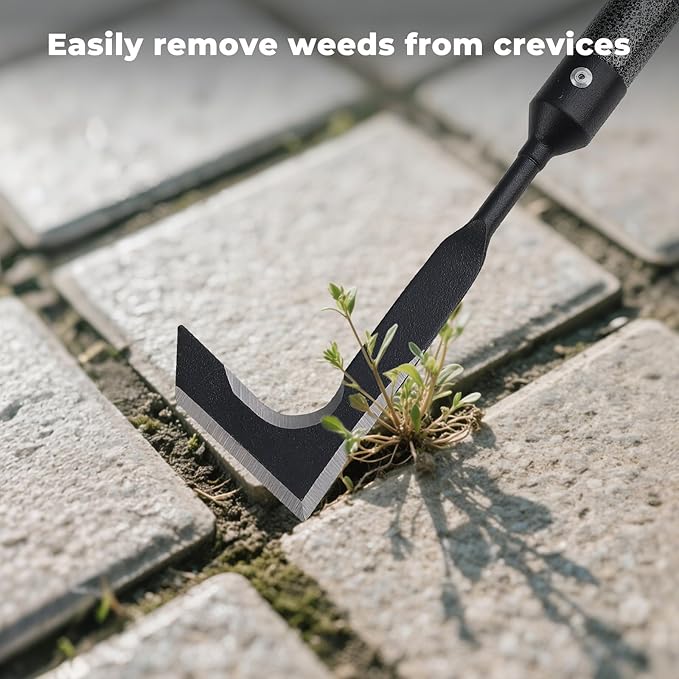 Weed Puller Tool | Adjustable Metal Handle (14.5"-43.5") (Upgraded Rustproof) | Multi-Functional Garden Hook for Pavement Gaps, Moss, Bushes | Commercial-Grade Yard Maintenance Equipment