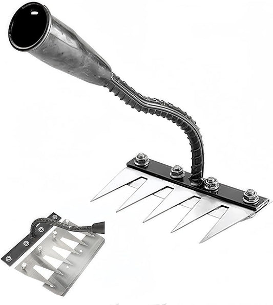 2025 New Gardening Hand Weeder Tool，Gardenia Iron Weeding Rake ，Manual Weeder Tool with Detachable Blades，Tool for Effortless Weed Removal， Flower Beds & Vegetable Patches (No Wooden Handle)