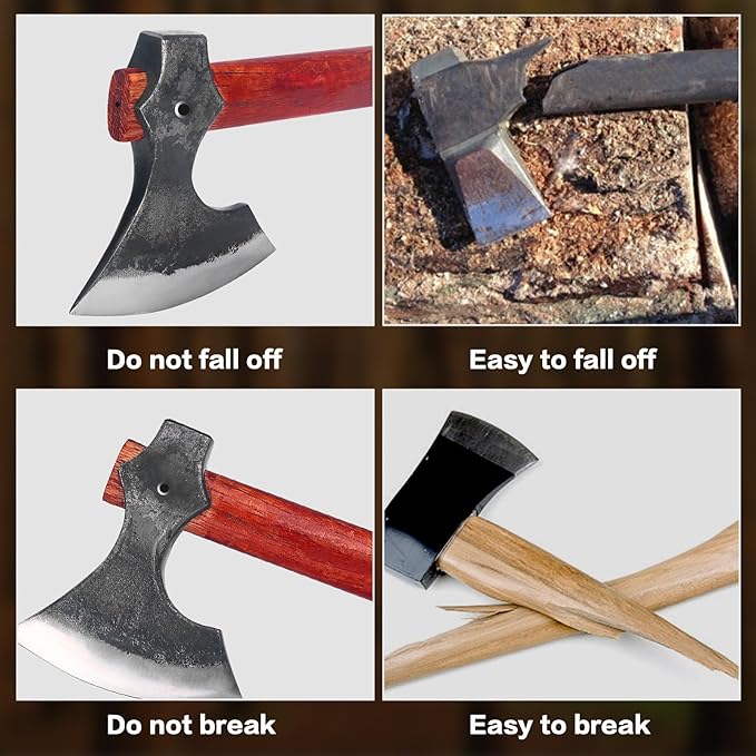 16" Throwing Axe Set with Beech Wood Handle, Professional Throwing Hatchet Set of Two, Viking Style Throwing Tomahawks with Steel Wedge for Adults' Competition and Outdoor Recreation, Red