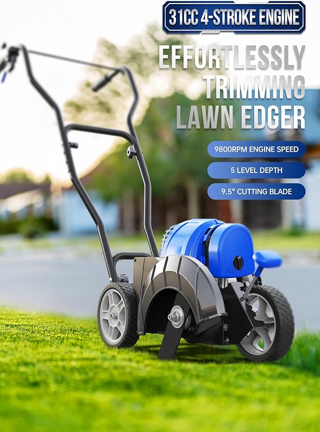 Wild Badger Power Sidewalk Edger Lawn Tool Gas 31cc WB31CCED, Blue