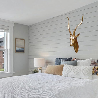 Fashionoda Large Antelope Wall Sculpture Statue - Wall Mounted Animal Heads - Rustic Dining Room Decor & More, Antelope Decorations for Home - 20.5 inch