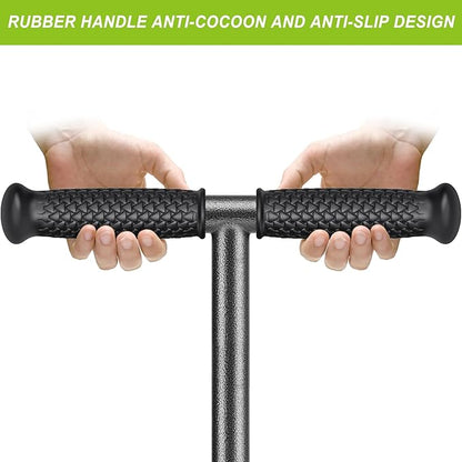 Dolibest Lawn Coring Aerator, Manual Lawn Aerator, 4 Stainless Stee Corer Plug Aerator with Soft Rubber Grip, Pre-Assembled Manual Grass Aerating Tool & Cleaning Hand Tool for Improving Lawn Health