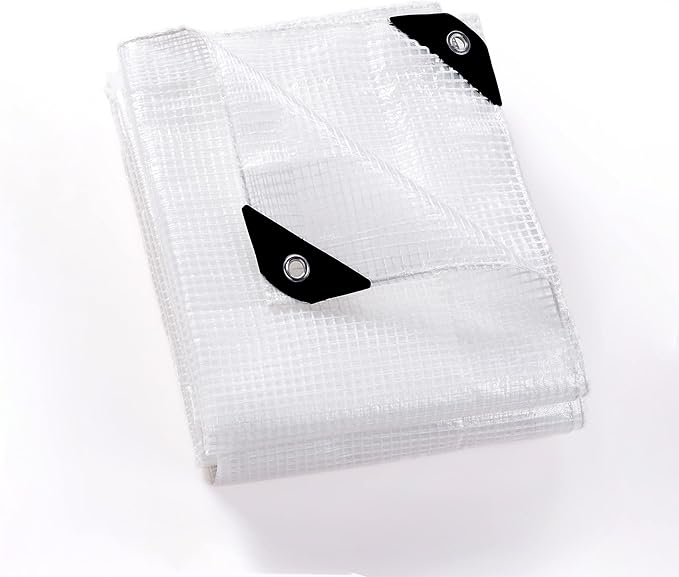 GUARD SHIELD Clear White Tarp Heavy Duty 16x16 Feet Waterproof for Greenhouse Outdoor Garden Poly Cover UV Resistant 3x3 Weave 10mil