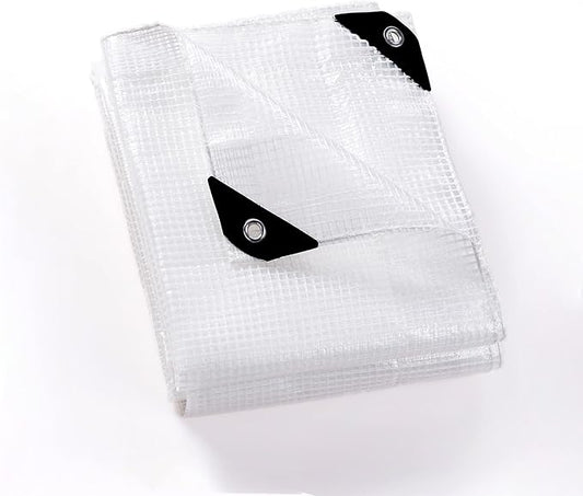 GUARD SHIELD Clear White Tarp Heavy Duty 12x16 Feet Waterproof for Greenhouse Outdoor Garden Poly Cover UV Resistant 3x3 Weave 10mil