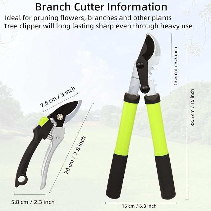 Loppers for Tree Trimming, Heavy Duty Branch Cutter Pruner with Gear Technology, Labor Saving Pruning Shears Gardening Tools Tree Clippers Tree Trimmer up to 1.3 Inch Clean Cut Capacity