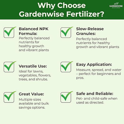 13-13-13 Slow Release Granular Fertilizer – All Purpose Plant Food 13 13 13 for Outdoor Grass, Vegetables, Roses, Flowers, Shrubs, Trees. Lawns, Gardens, Potted Plants (5 quarts)