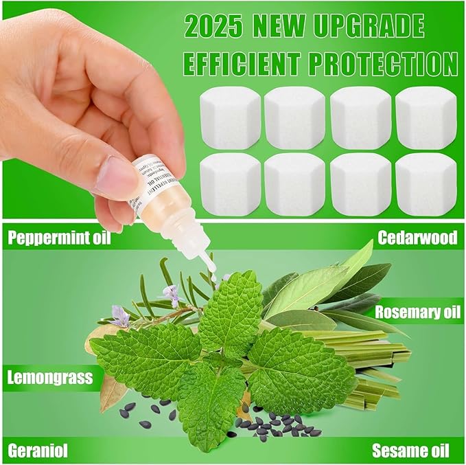 Mouse Snake Repellent Balls 12 Pack with Peppermint Oil – Indoor Outdoor Rodent Deterrent, Natural Mouse Repellent for Home, Car, Garage, RV, Basement, Garden