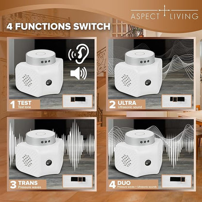 Ultrasonic Pest Repeller Plug in – White 4 Modes Rodent Repellent for Mice, Rats, Squirrels, Bats, Indoor Mouse Deterrent Device for Home, Garage, Attic, Basement, RV