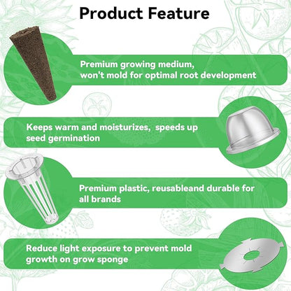 inbloom Organic Salad Seed Pod Kit for AeroGarden, Ahopegarden Hydroponics Growing System,Low-Calorie Food, 12-Pods (350+ Seeds, Include Fast and Butter Lettuce, Red Cherry and Golden Cherry Tomato)