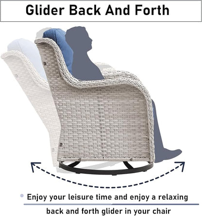 Swivel Rocker Patio Chairs：4 Pieces Patio Swivel Rocker Chairs with Wicker Armrests Patio Swivel Rocking Chair Outdoor Swivel Rocker Patio Chair