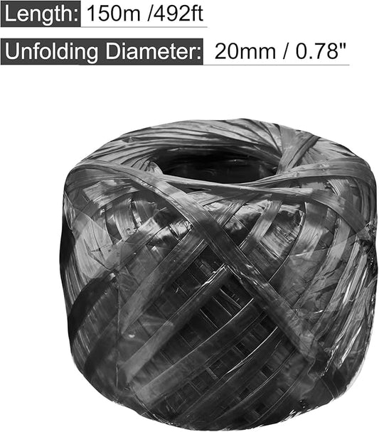 MECCANIXITY Polyester Nylon Plastic Rope Twine Household Bundled for Packing Gardening Craft,150m Length,Black