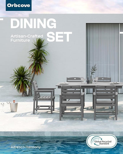 HDPE 2-Piece Outdoor Dining Chairs, Weather-Resistant Heart-Cutout Design Patio Dining Chairs, Outdoor Furniture for Lawn, Patio, Porch, Deck, Poolside, Yard (Grey)