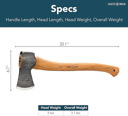 Hults Bruk 840712 Aneby Hatchet - 2 lb Head, 20" Handle