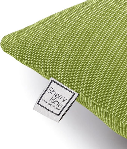 Sherry Kline Island Breeze Indoor/Outdoor Square Filled Pillow, 18"x 18", Kiwi 2 Count