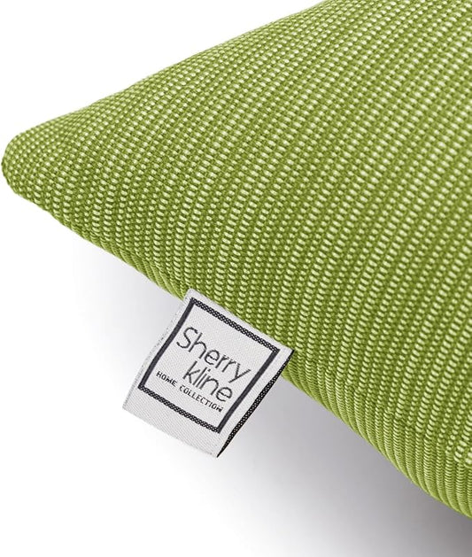 Sherry Kline Island Breeze Indoor/Outdoor Square Filled Pillow, 18"x 18", Kiwi 2 Count