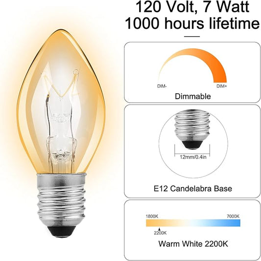 Flea Trap Replacement Light Bulbs Warm White- Pack of 10 (E12 7W)
