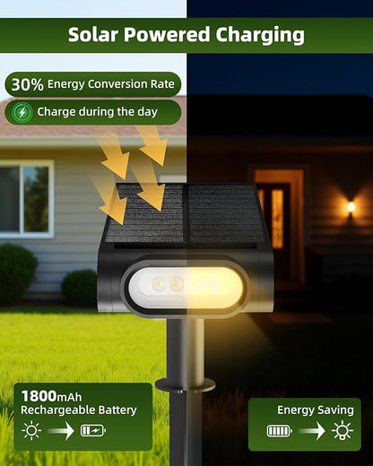 EZVALO Solar Spot Lights Outdoor Waterproof IP67, 3 Lighting Modes Landscape Spotlights, Efficient King-Size LEDs, Solar Powered for Garden Yard Pathway (4Pack-Warm White)