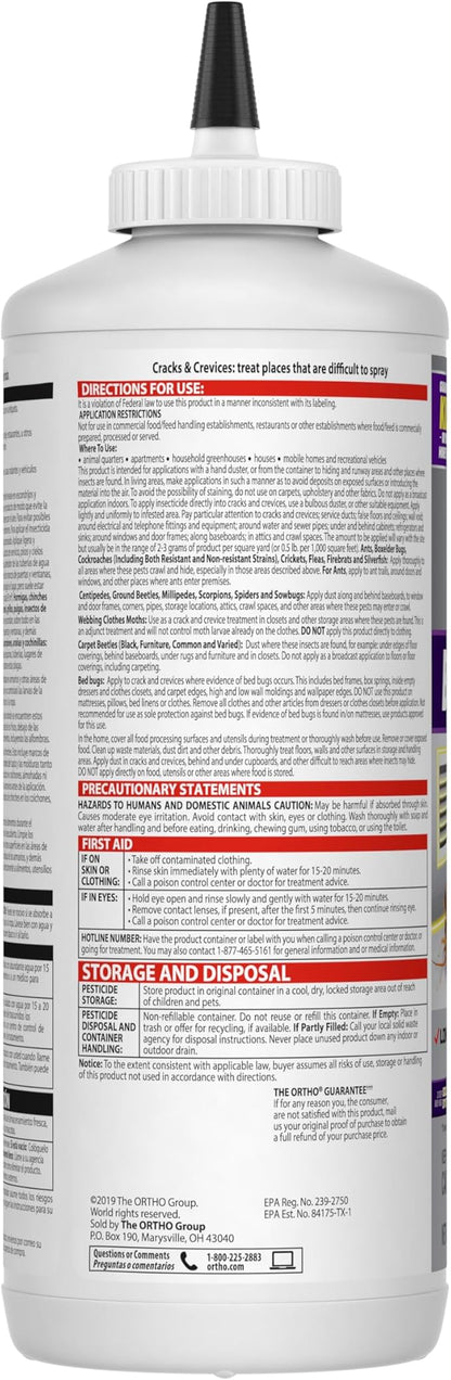 Ortho Home Defense Max Bed Bug & Flea Killer Powder, 12 oz. – Apply to Cracks and Crevices for Up to 8 Months of Control