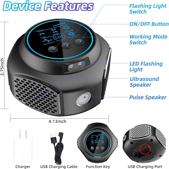 360° Rat Deterrent Rodent Repellent Ultrasonic Plug in, Electronic Mouse Repellent Devices for Pest, Mice, Squirrel, Ants Repeller for Indoor House Kitchen Garage Warehouse RV(2Pack)