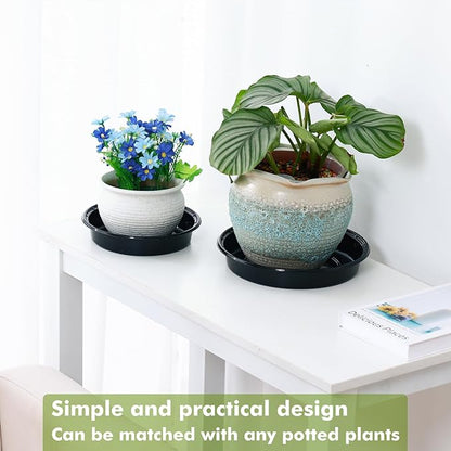 Plant Saucer 20 Pack Plant Trays for Pots 4 Inch Plastic Plant Saucers for Outdoors and Indoors Drip Trays for Potted Plants Flower Pot Plates to Catch Water Plant Drainage Dishes No Holes, Black