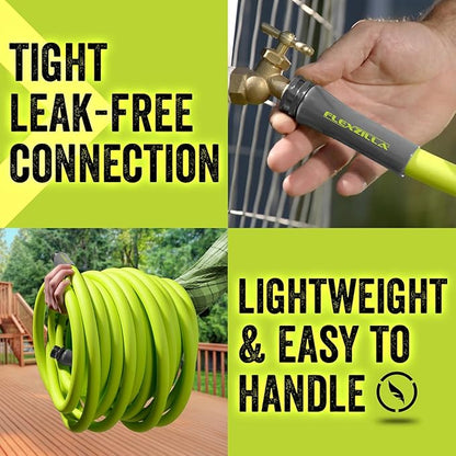 Flexzilla Garden Hose 5/8 in. x 25 ft., Lightweight All-Weather Water Hose, Durable and Flexible, Leak-Free Connections