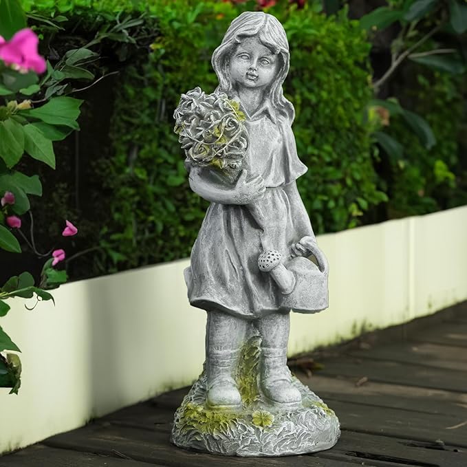 12.5” Solar Angel Fairy Night Garden Light Statue, Outdoor Lawn Decor, LED Yard Art, Patio Accent, Landscape Path Light, Waterproof, Unique Gift, Solar Powered Statue, Enchanting Sculpture