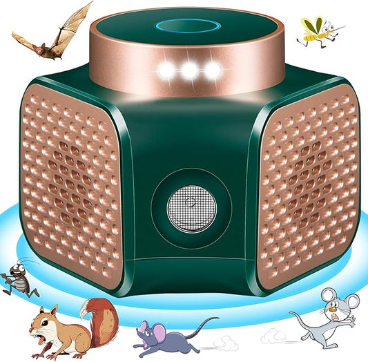 Ultrasonic Pest Repellent Plug in, Electronic Rodent Control for Mice, Rats, Squirrels, Roaches, Ants, Spiders. Indoor Repeller for House, Kitchen, Garage, Basement