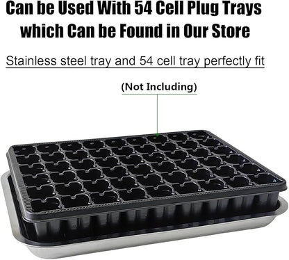 Stainless Steel Plant Trays, 5 Pack Multi-Purpose Tray for Indoor Outdoor Plants, Seed Starting Tray for Potted Plants(11.6 inch×15.2 inch, 1.45" Height, 5-Pack)
