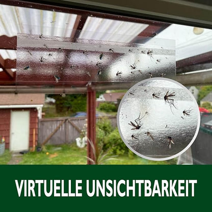 Garsum Window Fly Traps Indoor, 24 Pices Fly Paper Bug Sticky Strips, House Fly Killer Window Decal Non-Toxic,4 Piece per Pack Total