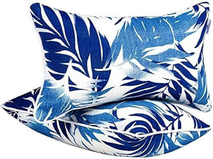 Outdoor Lumbar Pillows - Decorative Pillows with Insert Included Set of 2 Outdoor Pillows for Patio Furniture 12x20 Inch