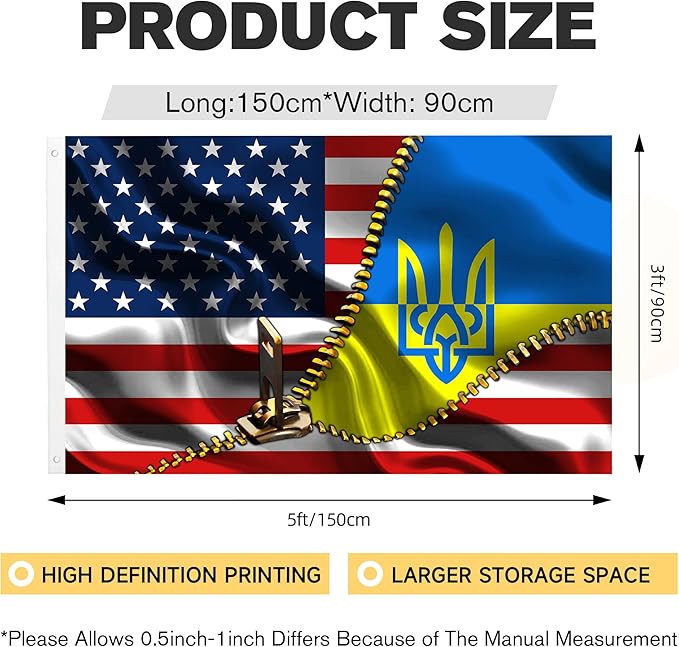 Vintage American America Usa Ukrainian Ukraine Flags For Outside Yard 3x5 Ft Double Sided Printed 100d Polyester Lightweight Garden Welcome Outdoor Banner Brass Grommets