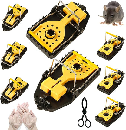 Rat Trap - Mouse Traps Quick Effectively Mouse Trap Rat Traps Indoor for Home, Plastic Mousetraps Indoor Outdoor Use Snap Traps for Mice Used Anywhere, Quick Set Up and Reusable, 9Set(2L+6S+1Clip)