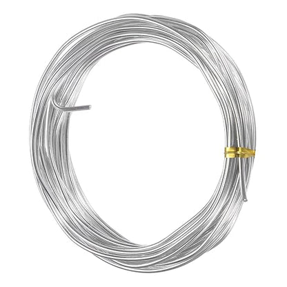 2mm Bonsai Training Wire, 16.4 Feet Total Anodized Aluminum Bonsai Wires for Bonsai Tree Shaping/Branches Fixing/Trunk Holding/DIY Crafting [Silver]
